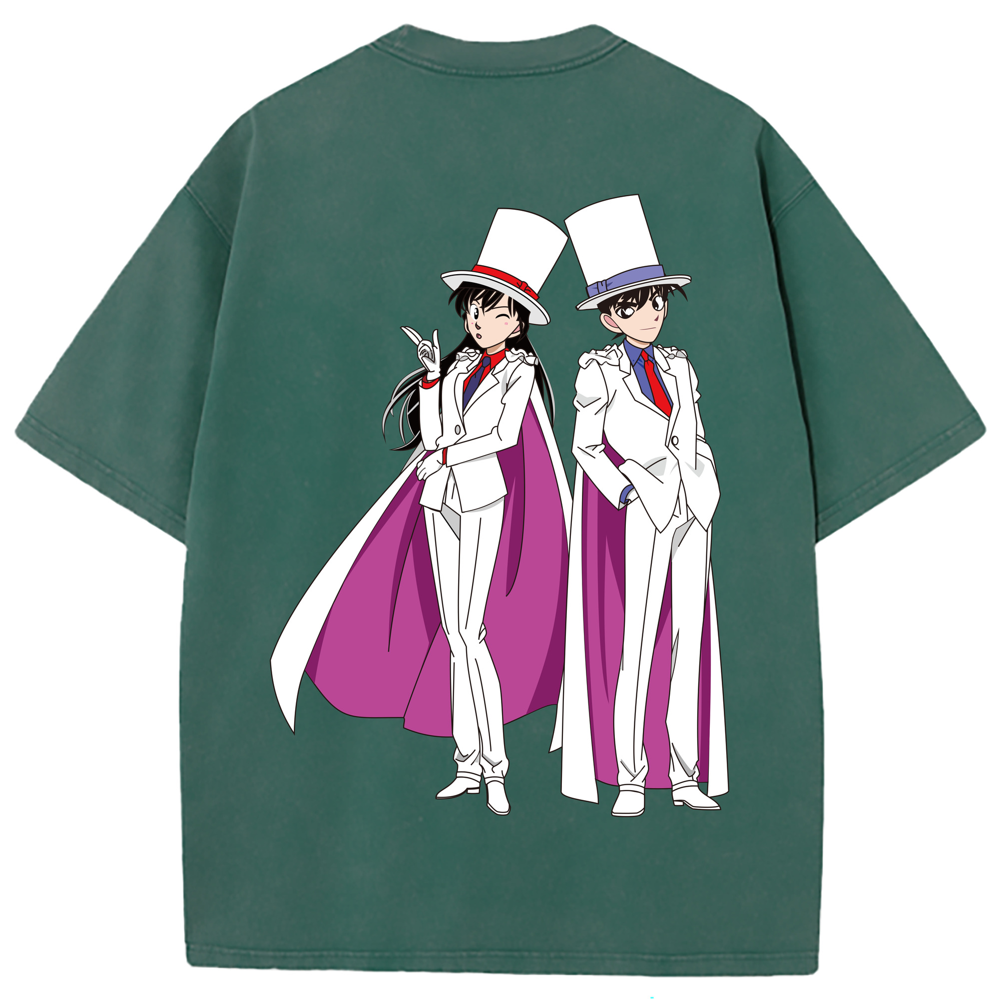 （画像用） 名探偵コナン くろば かいと Detective Conan Kuroba Kaito 綿100% ヴィンテージ風 半袖Tシャツ（背面プリント）